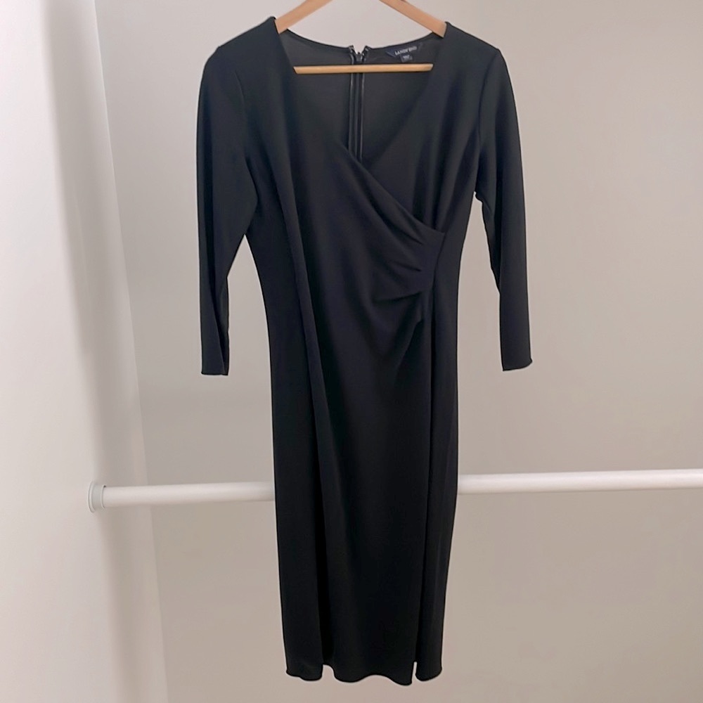 Black “Wrap” Dress Size 4 - Picture 1 of 5